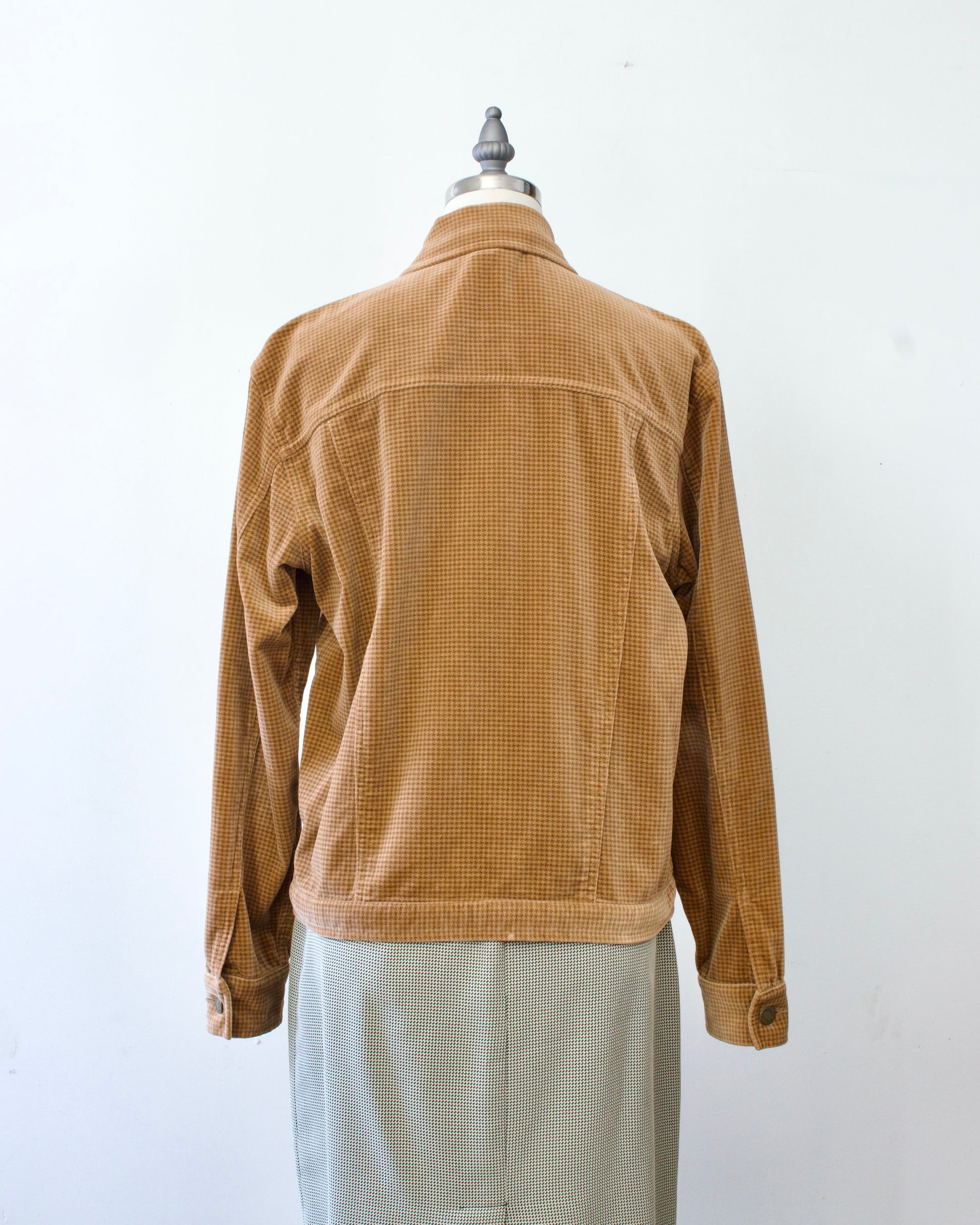 90s Cotton Velveteen Houndstooth Jacket x Jones New York Sport (S)