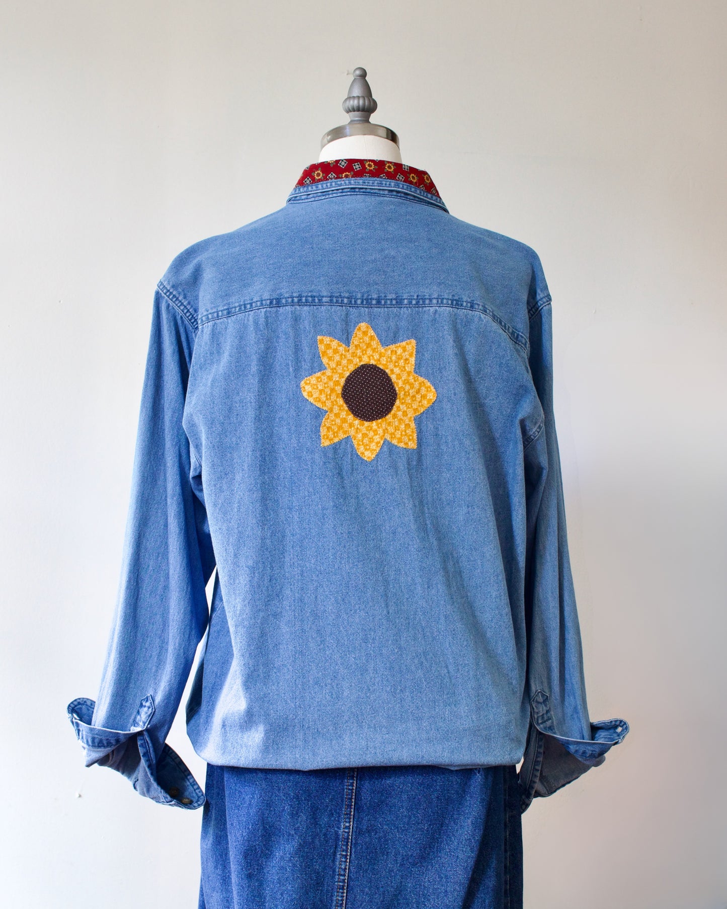 90s Denim Sunflower Shirt x Channel Mark (M-L)