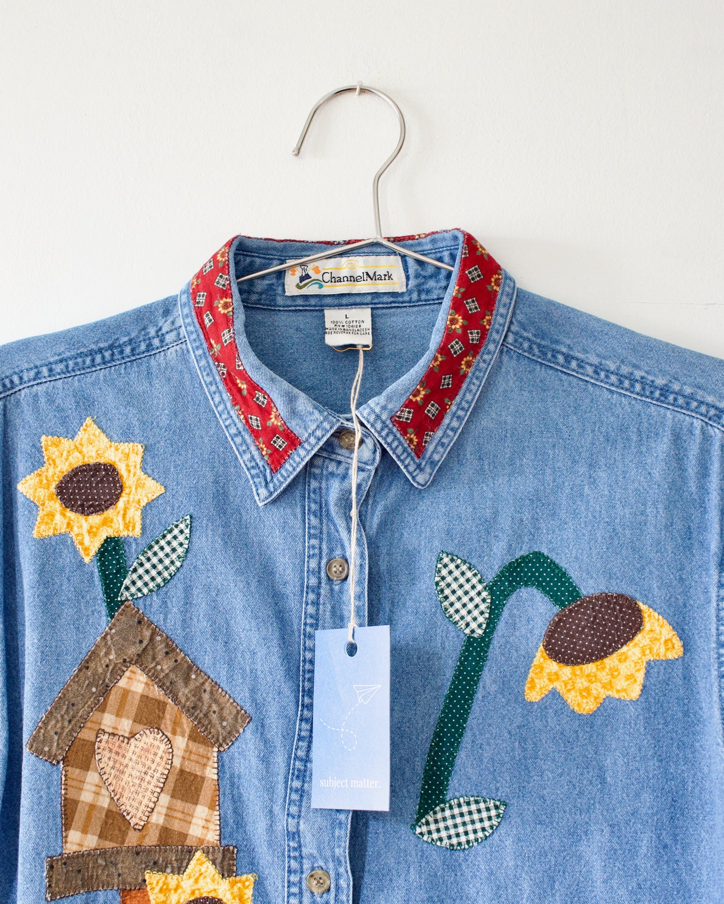 90s Denim Sunflower Shirt x Channel Mark (M-L)