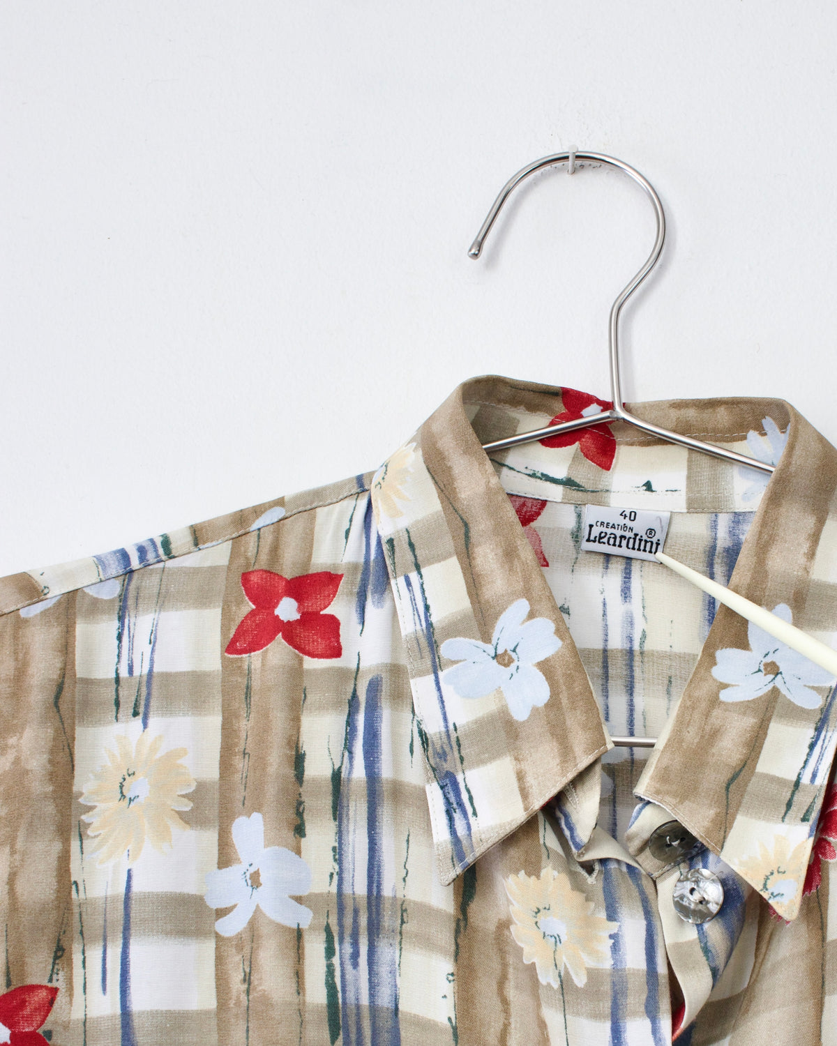 90s Check Floral Blouse x Creation Leardini (M) – Subject Matter