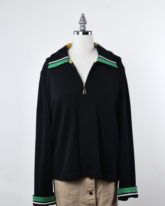 90s Stripe Knit Cardigan x St. John Collection by Marie Gray (L)