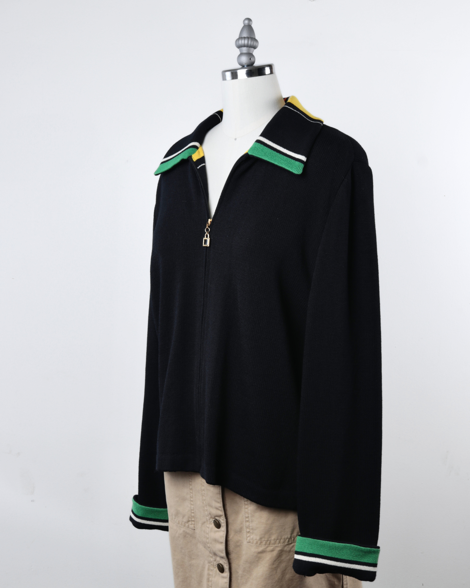 90s Stripe Knit Cardigan x St. John Collection by Marie Gray (L)