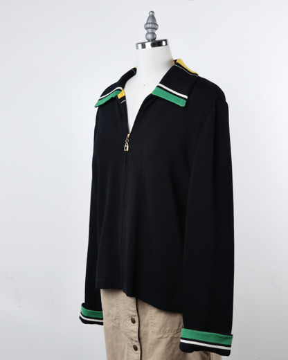 90s Stripe Knit Cardigan x St. John Collection by Marie Gray (L)