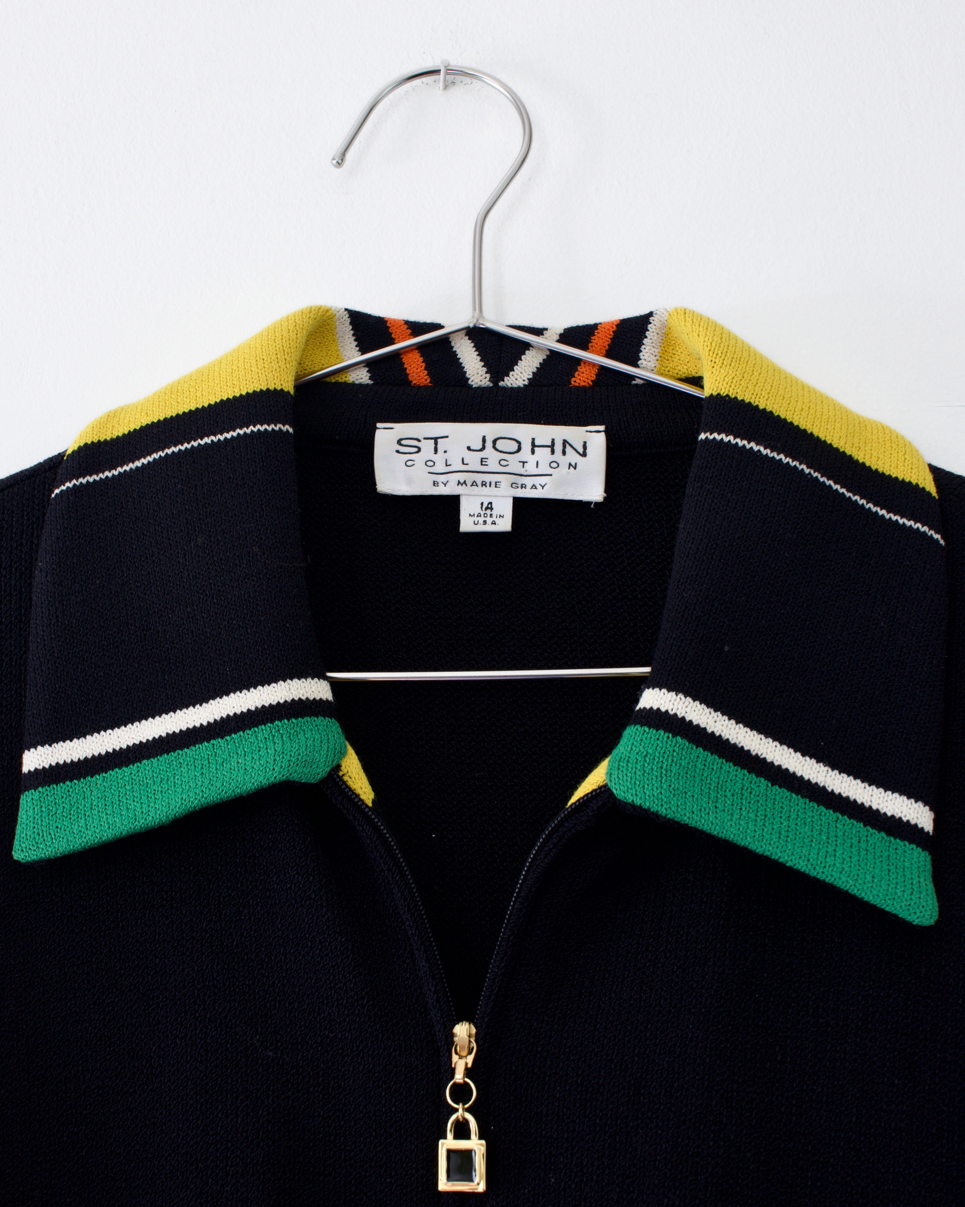 90s Stripe Knit Cardigan x St. John Collection by Marie Gray (L)