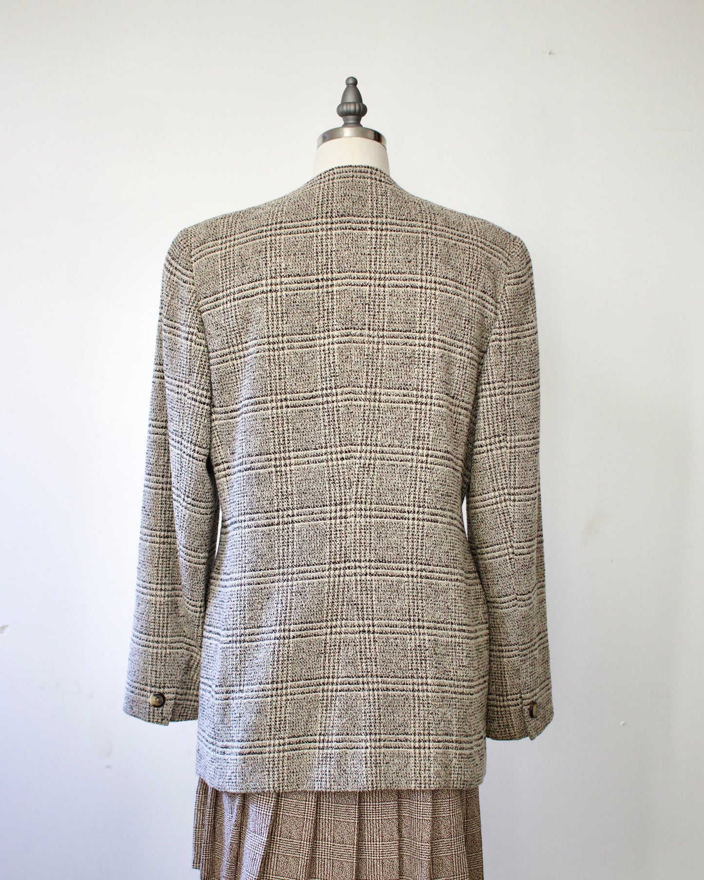 90s Wool-Blend Check Jacket x Joan & David (M)