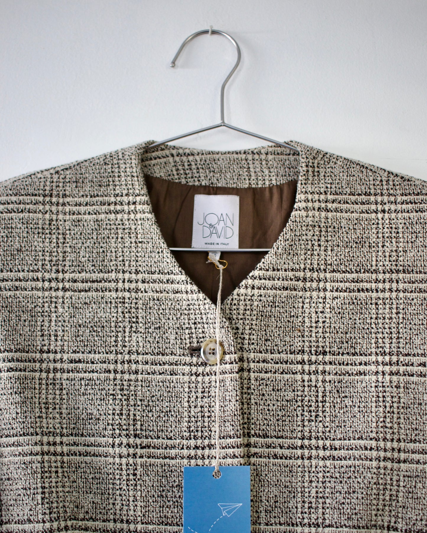90s Wool-Blend Check Jacket x Joan & David (M)