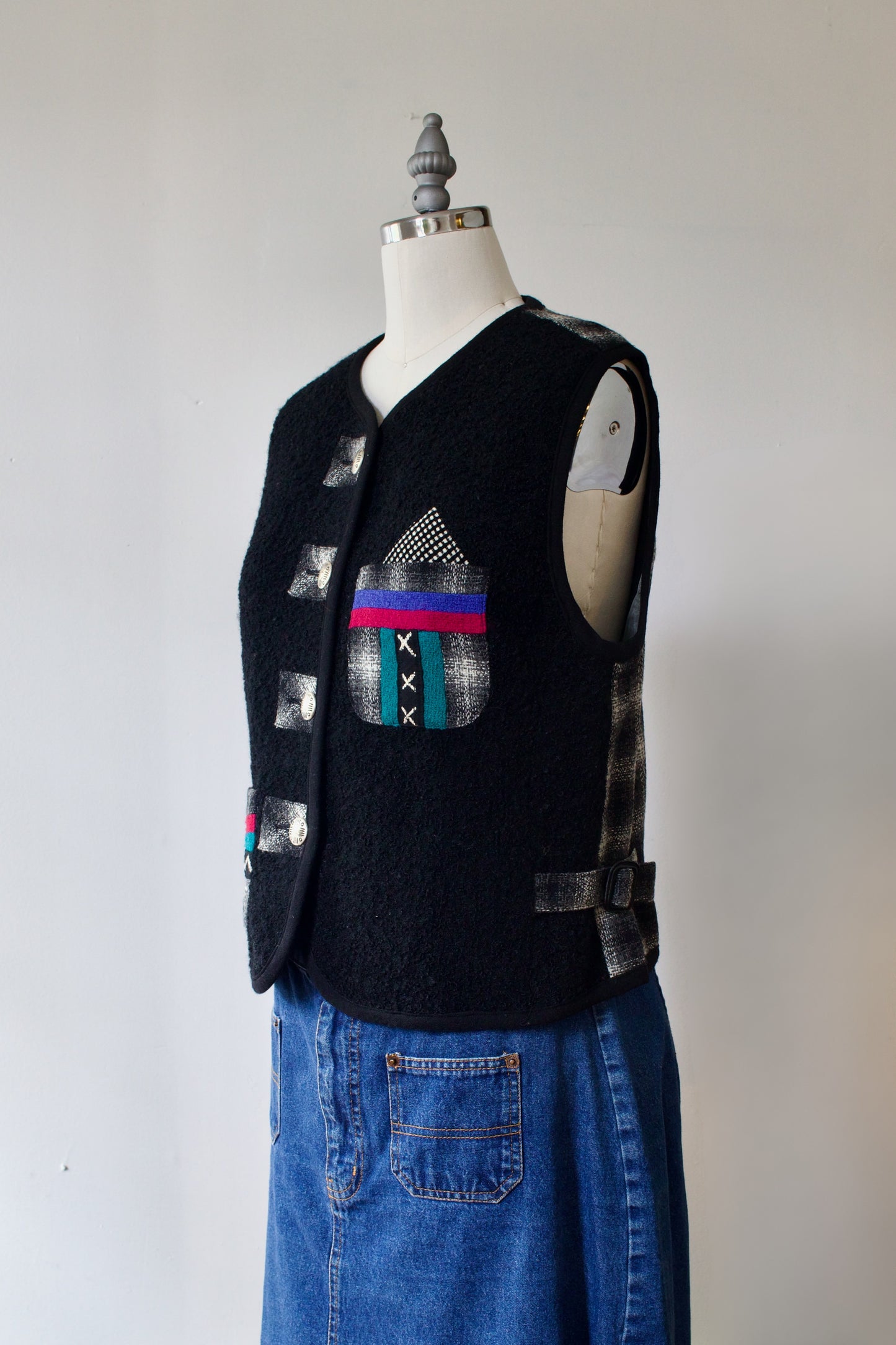 90s Wool-Blend Knit Vest Canvasbacks by Lutton & Horsfield (S)