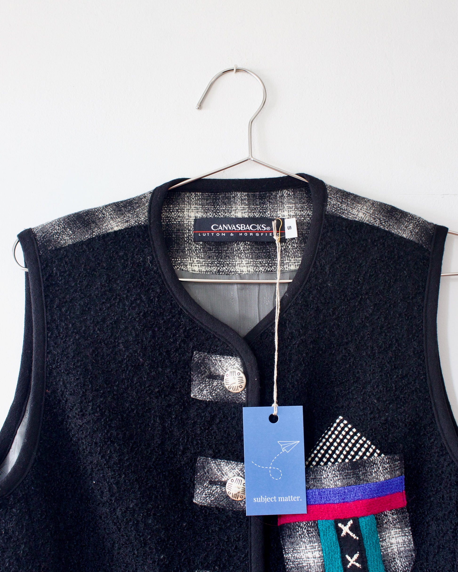 90s Wool-Blend Knit Vest Canvasbacks by Lutton & Horsfield (S)
