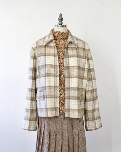 90s Wool-Blend Plaid Jacket x Jones New York Country (MP)