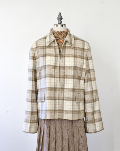 90s Wool-Blend Plaid Jacket x Jones New York Country (MP)