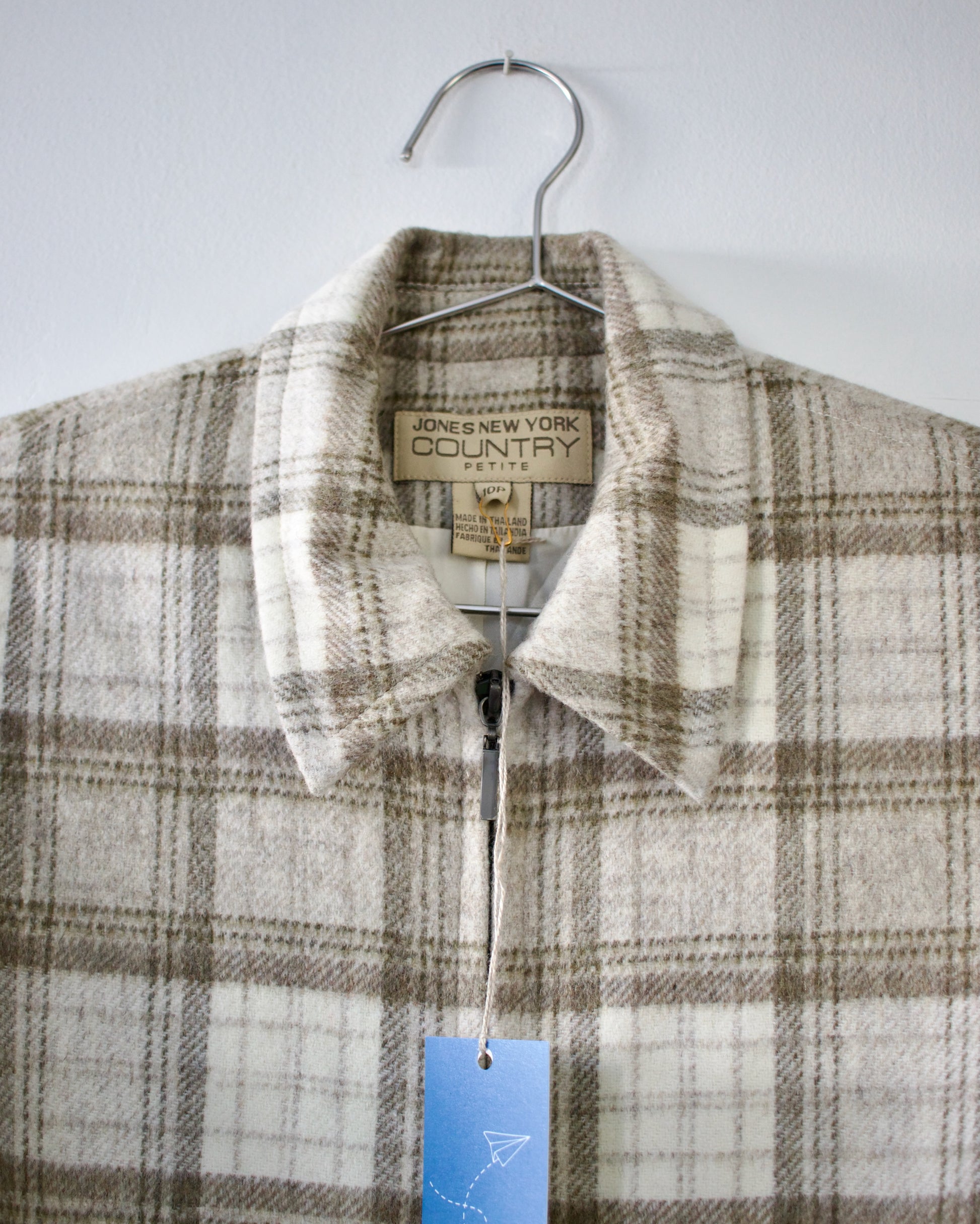 90s Wool-Blend Plaid Jacket x Jones New York Country (MP)