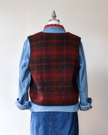 90s Wool-Blend Plaid Vest x G.H. Bass & Co. (M)