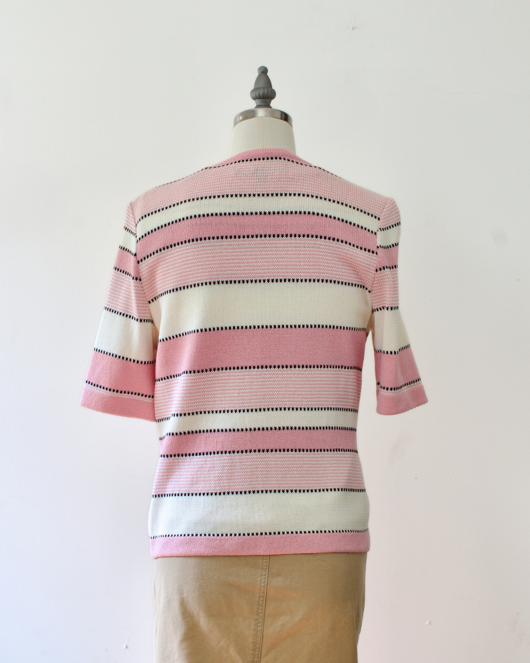90s Wool-Blend Stripe Knit Cardigan x St. John Sportswear by Marie Gray (XSP)