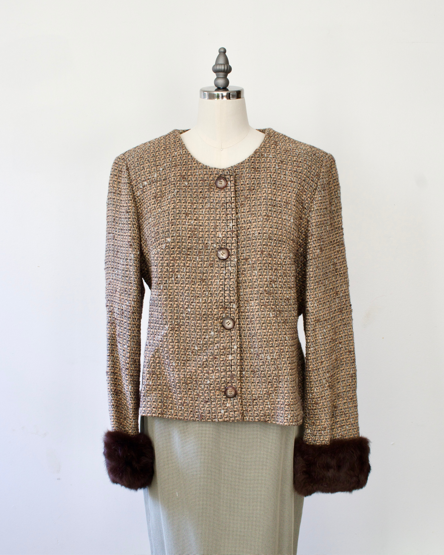 90s Wool-Blend Tweed Jacket x Michael DeGray by George Simonton (L)