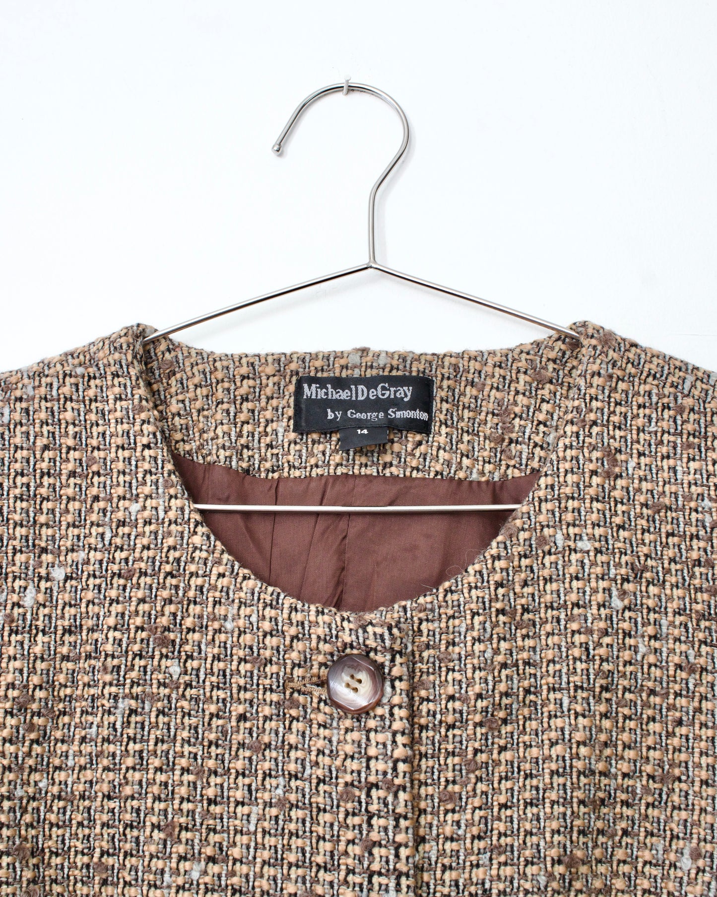 90s Wool-Blend Tweed Jacket x Michael DeGray by George Simonton (L)