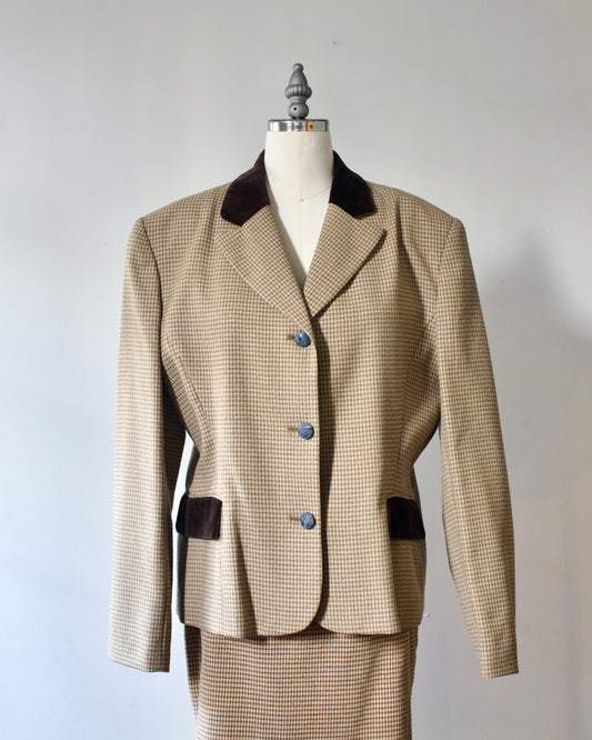 90s Wool Check Blazer x Focus 2000 by Charles Glueck (L)