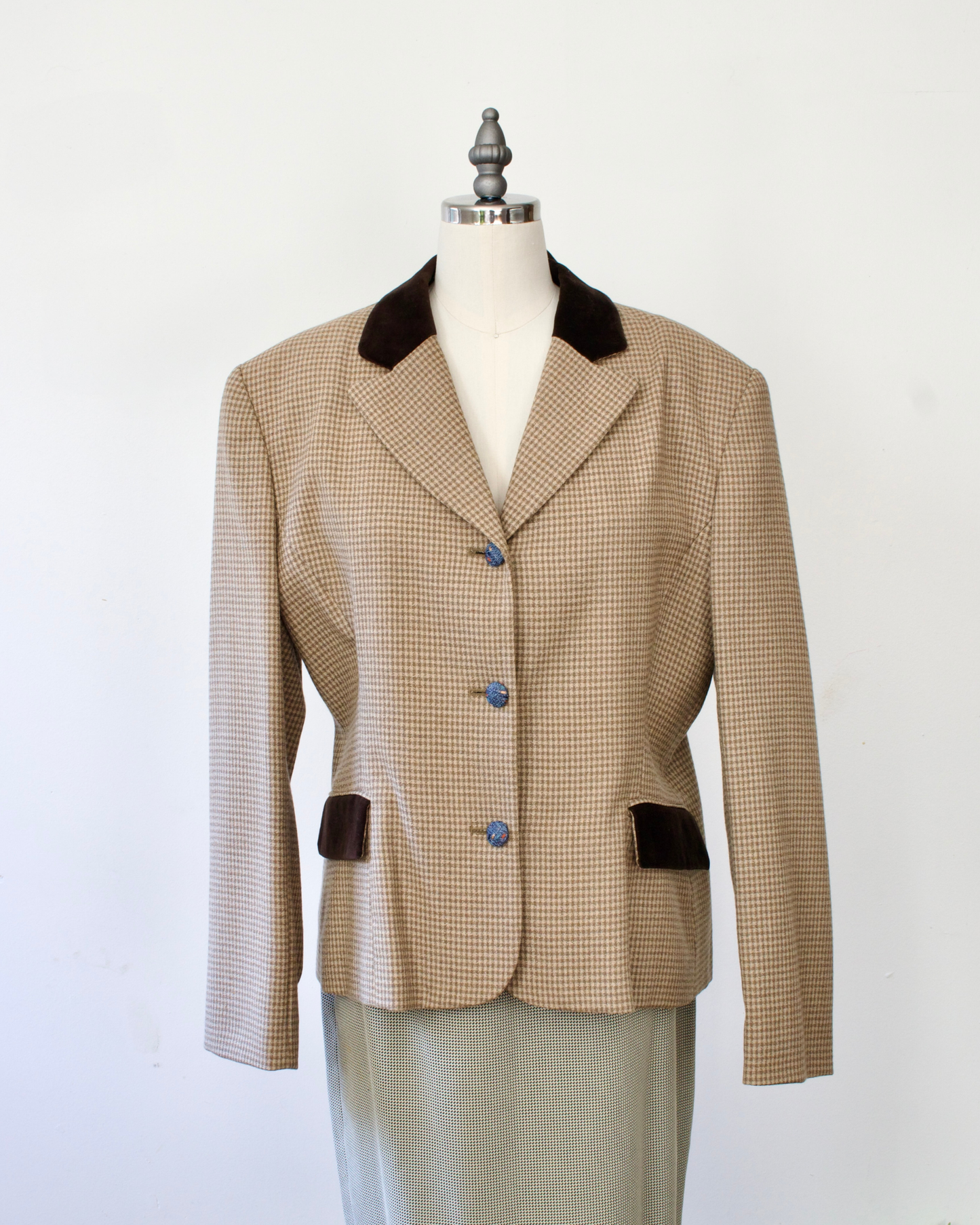 90s Wool Check Blazer x Focus 2000 by Charles Glueck (L)