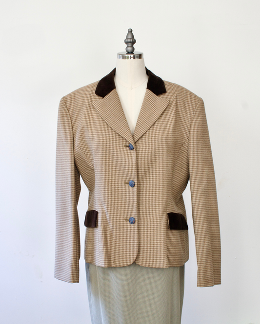 90s Wool Check Blazer x Focus 2000 by Charles Glueck (L)