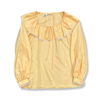 80’s Satin Ruffle Lace Blouse (L-XL)