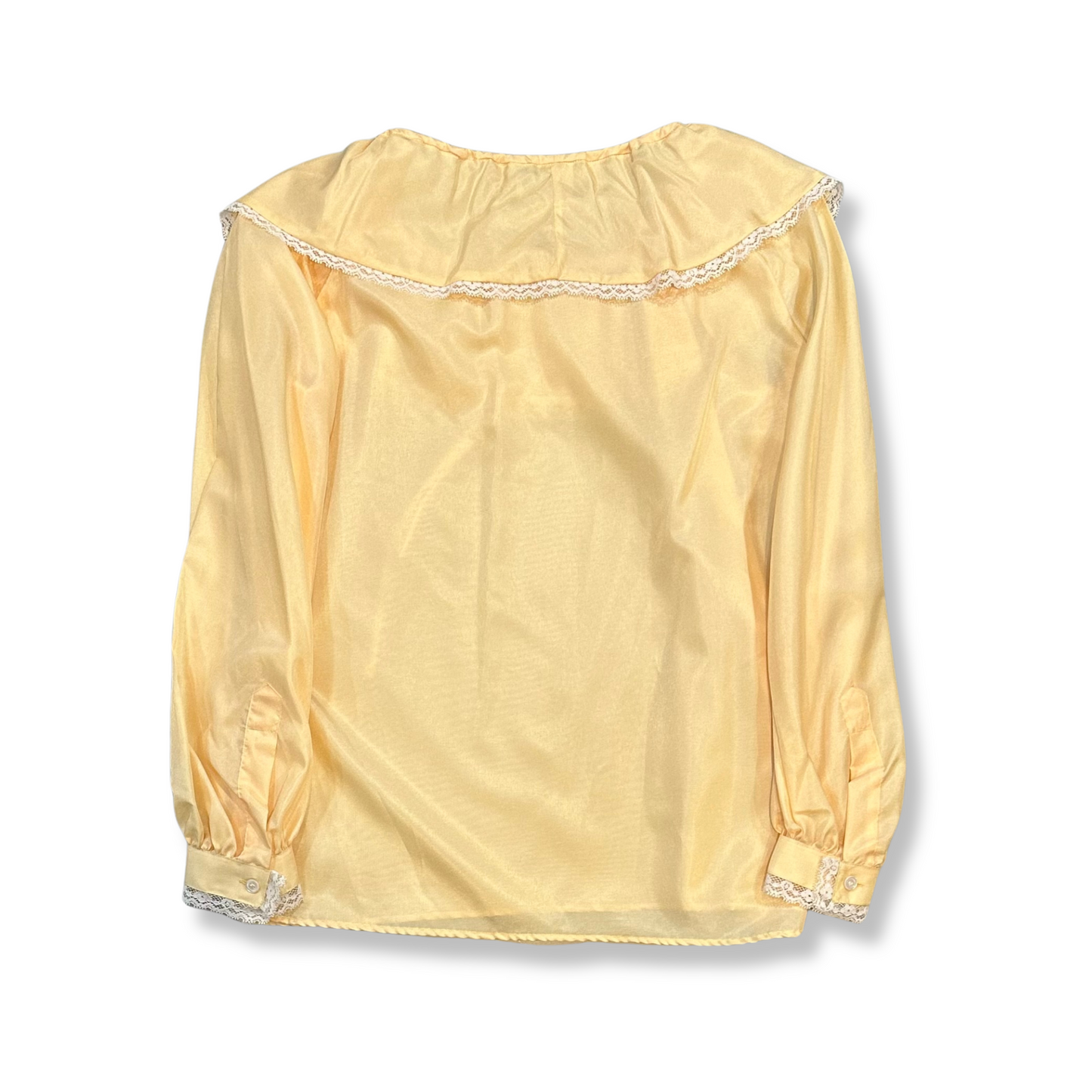 80’s Satin Ruffle Lace Blouse (L-XL)