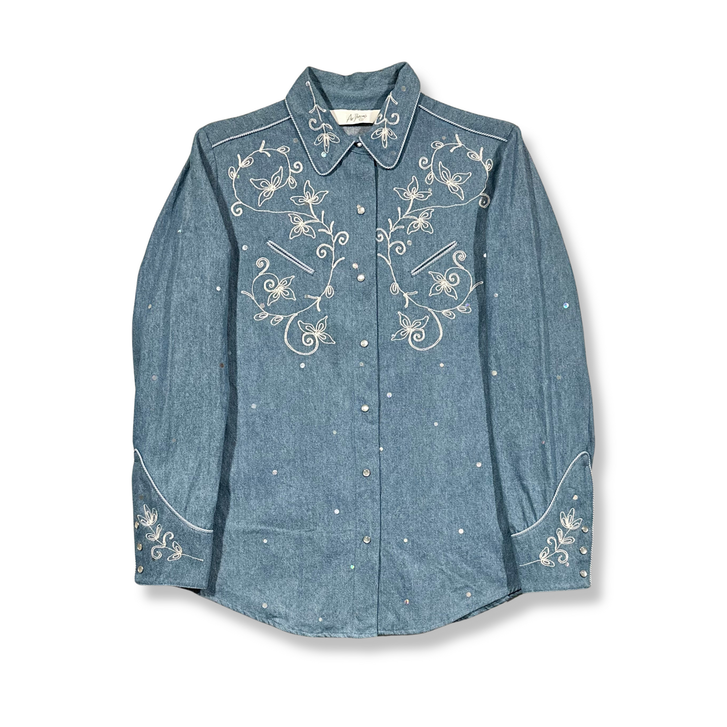 00's Denim Embroidered Shirt (M)