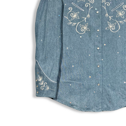 00's Denim Embroidered Shirt (M)