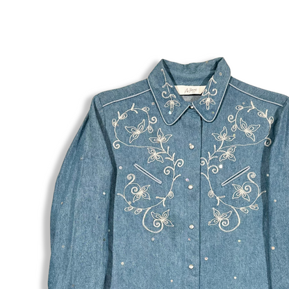 00's Denim Embroidered Shirt (M)