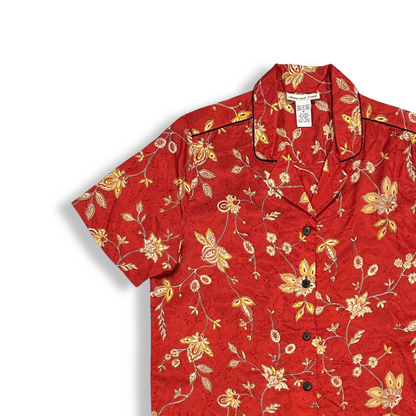 90's Silk Floral Shirt (M-L)