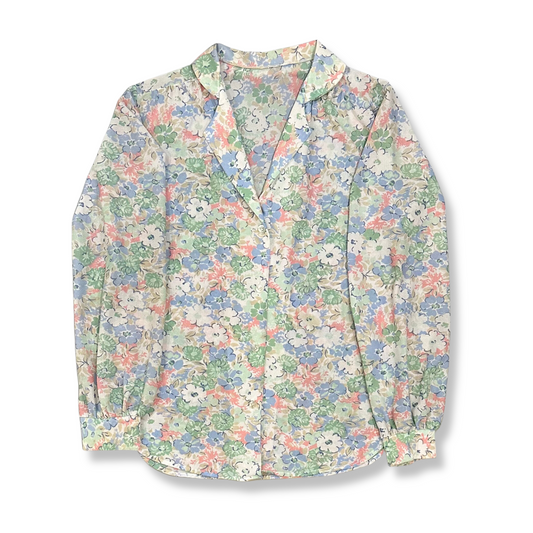 70's Union-Made Floral Blouse (S-M)