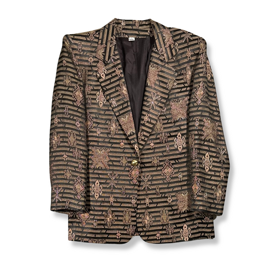 80's Lurex Pattern Blazer (L)