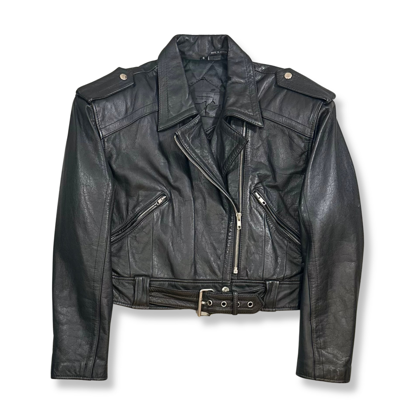 90's Leather Moto Jacket (M)