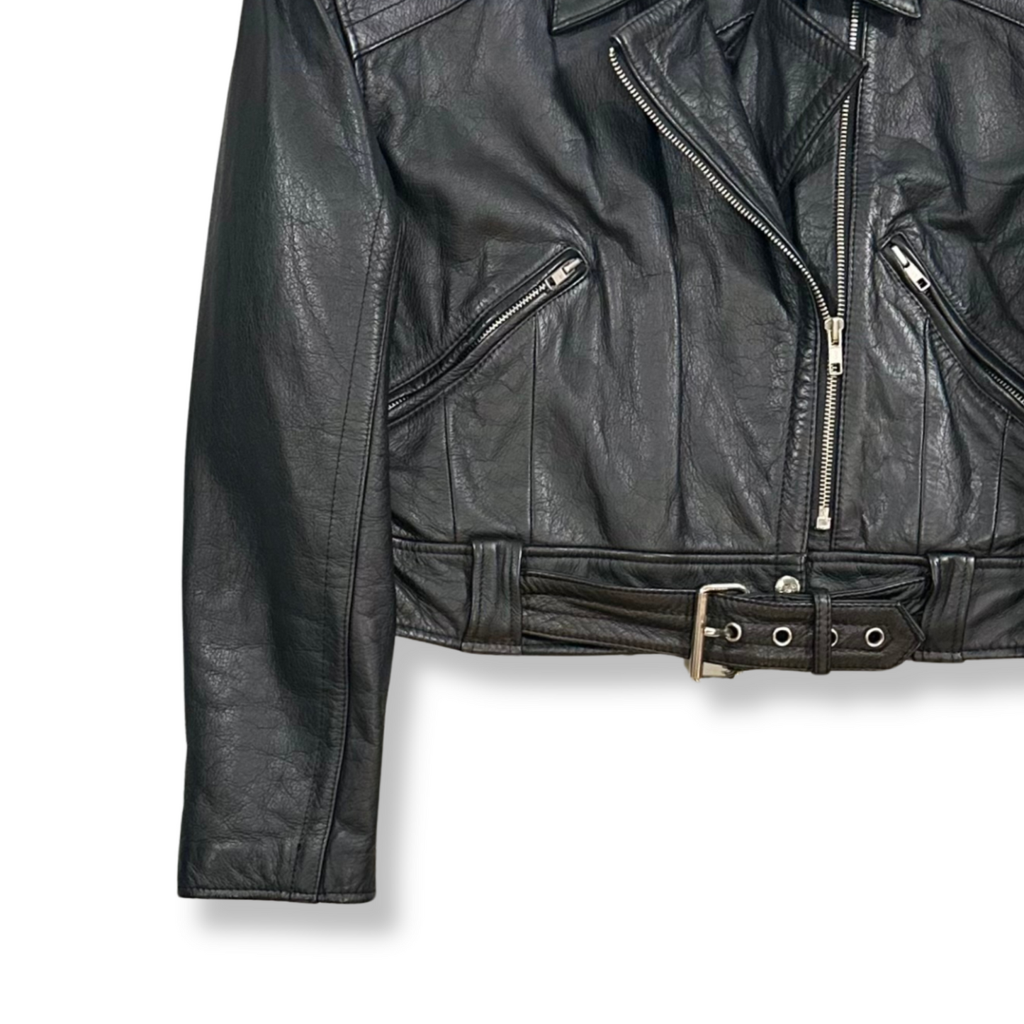 90's Leather Moto Jacket (M)