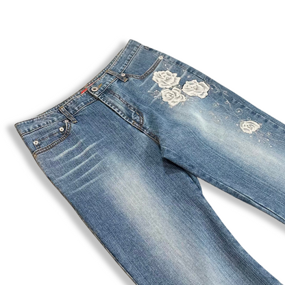 00's Floral Denim Pants (L)