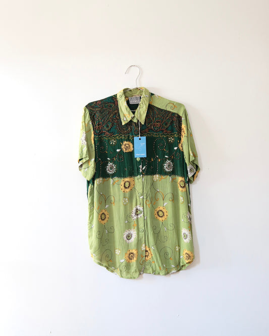 90s Floral Bead Shirt (L)