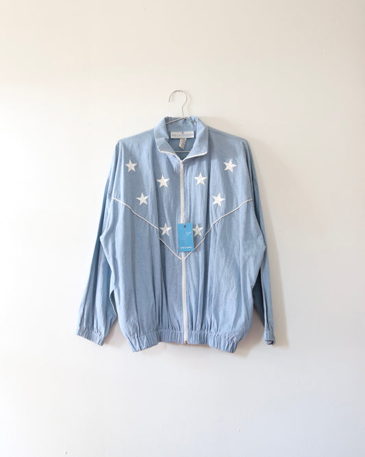 80s Cotton Star Bomber Jacket (L)