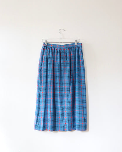80s Plaid Midi Skirt (M)