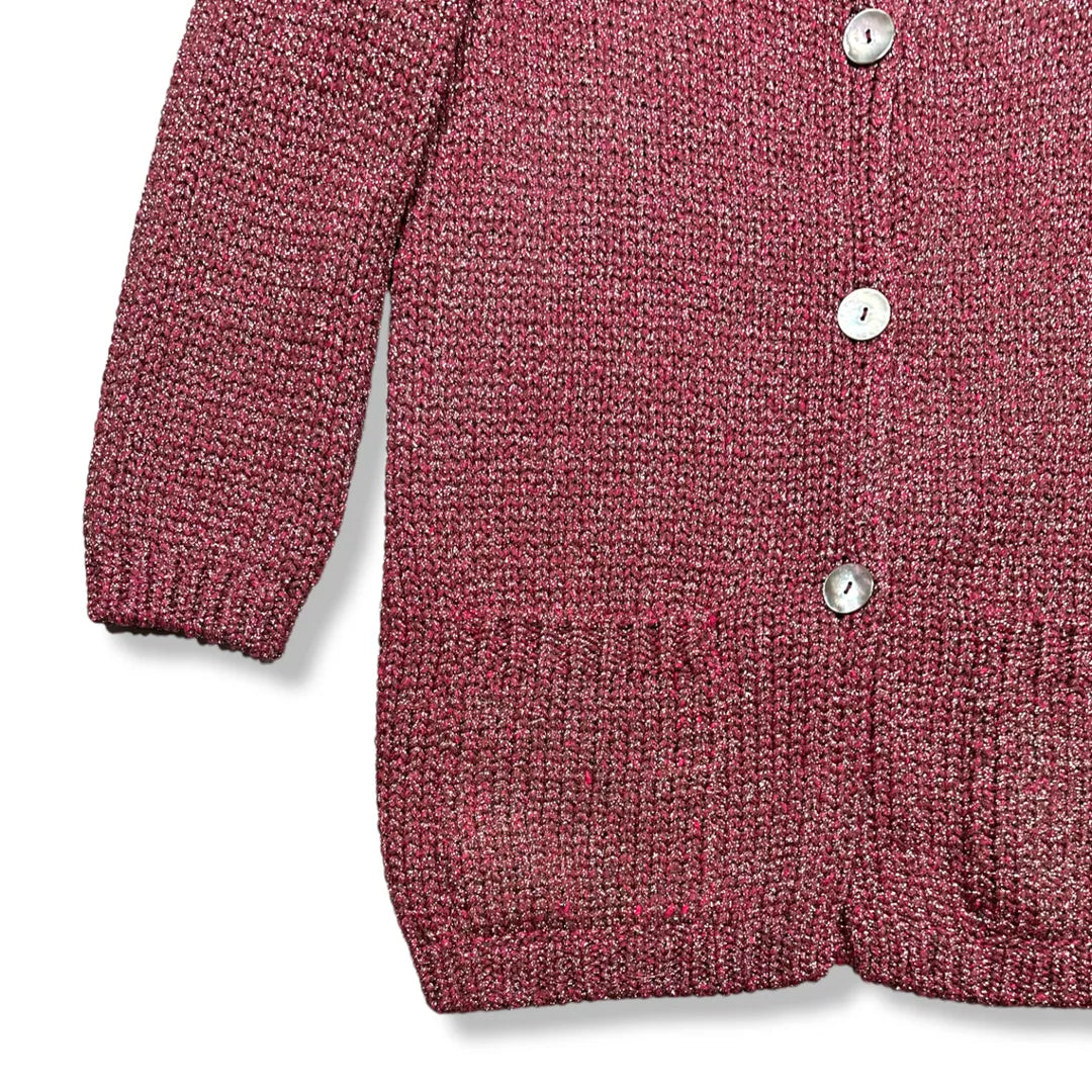 00's Wool-Blend Lurex Knit Cardigan (S)