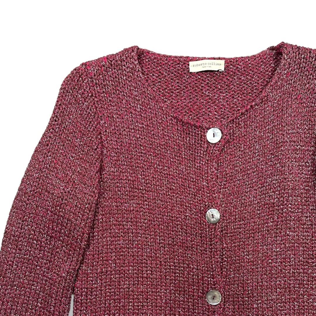 00's Wool-Blend Lurex Knit Cardigan (S)