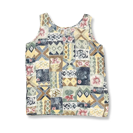 90's Silk Print Top (L-XL)