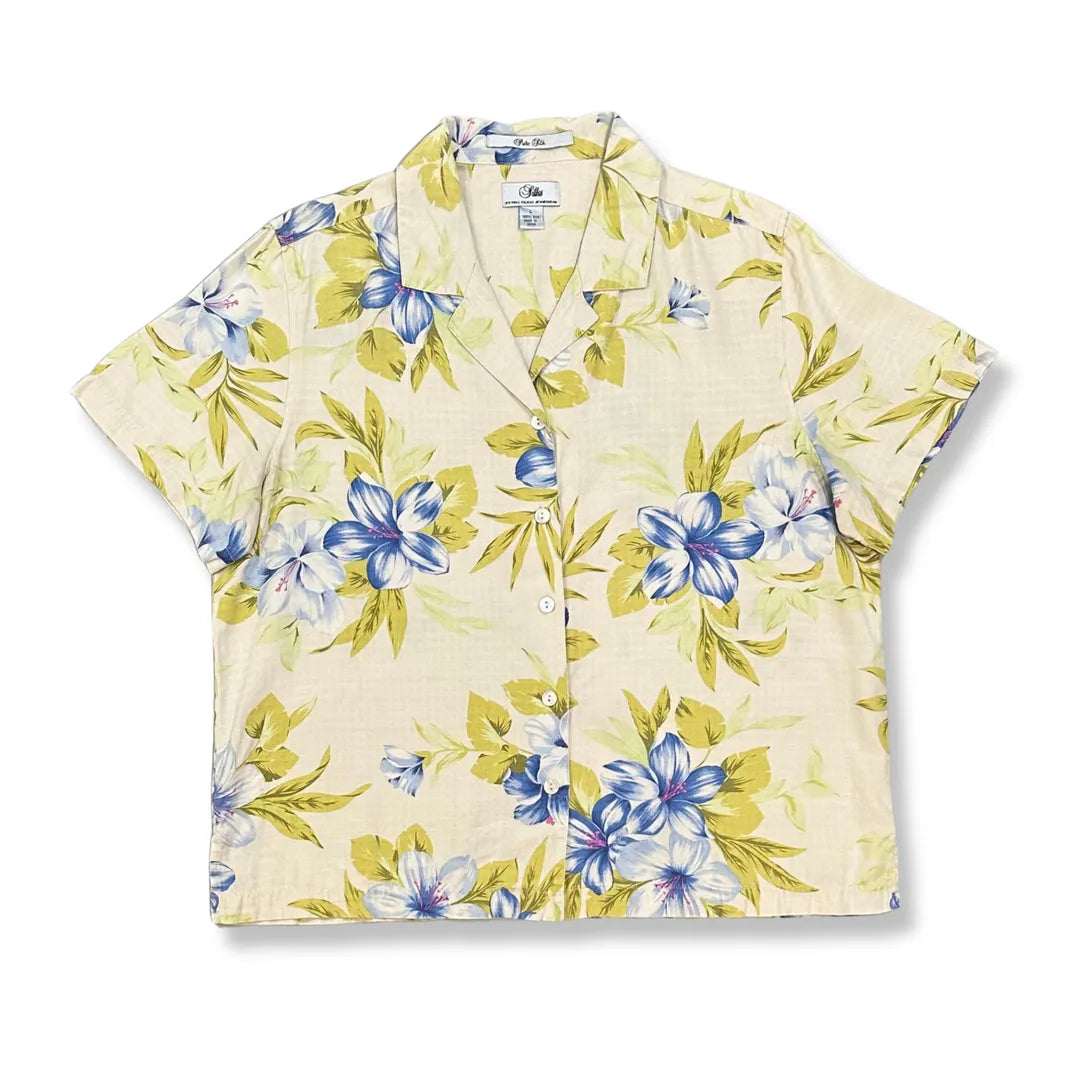 90's Silk Tropical Floral Shirt (L-XL)