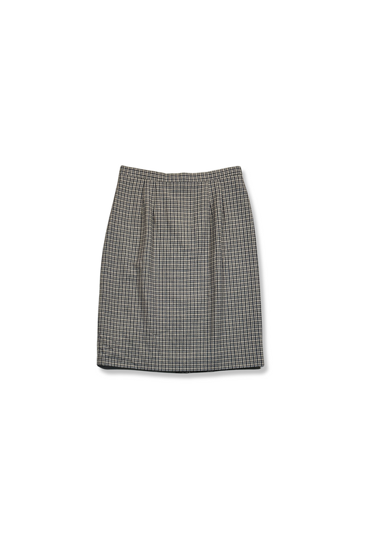 80's New Wool Check Skirt (S)