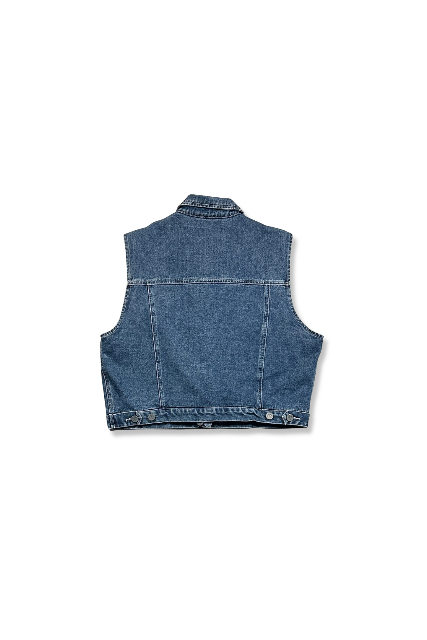 90's Reversible Denim Plaid Vest (L)