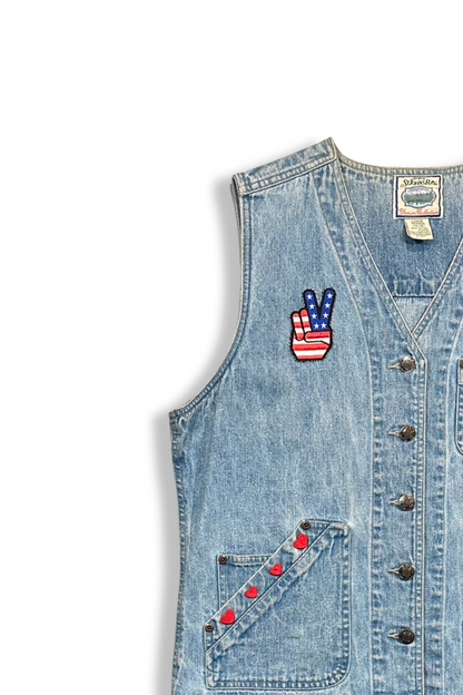 90's Denim Peace & Love Vest (L)