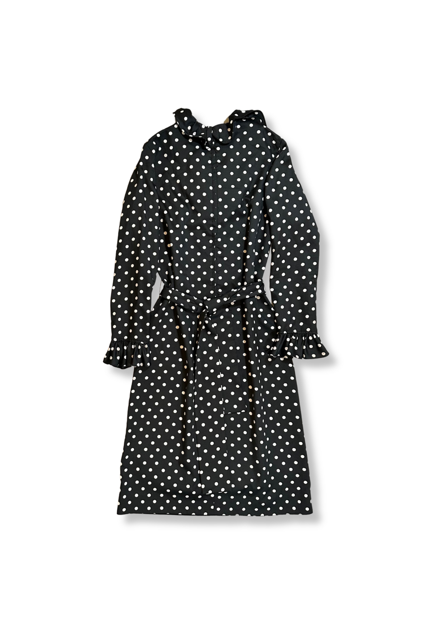 60's Polka Dot Ruffle Dress (S-M)