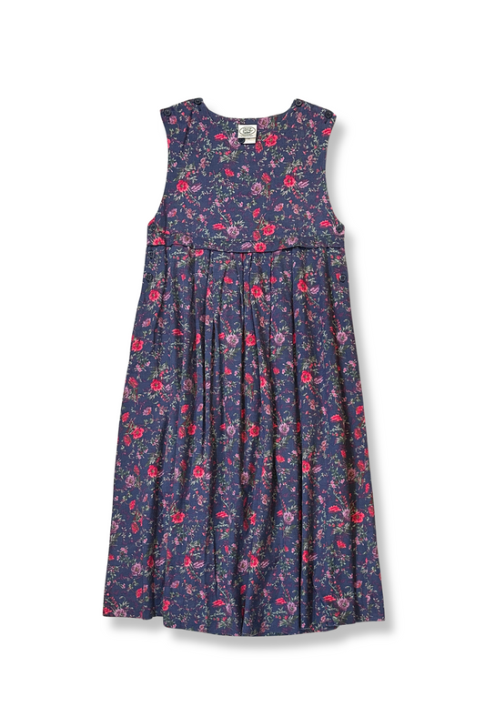 90's Cotton/Wool-Blend Floral Jumper Dress (S)